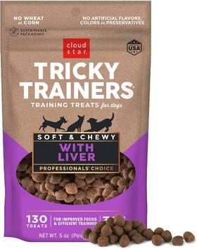 Cloud Star 696567788958 Tricky Trainers Soft And Chewy Dog Training Treats 5 Oz Pouch Liver