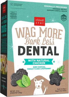 78531 Cloud Star Wag More Bark Less Crunchy 14 Ounce Pack Of 1 Dental Biscuits