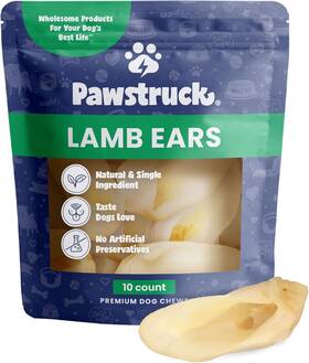Le-010 .com Natural Lamb Ears Chew Treats For Small And Medium Dogs - Healthy Low Fat No Art
