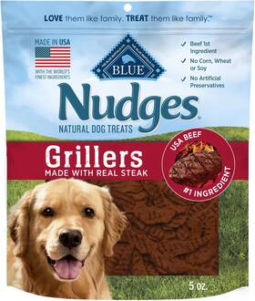 Company Ltd 313036645634 Nudges Grillers Natural Dog Treats Made In The Usa With Real Steak 5-oz Bag