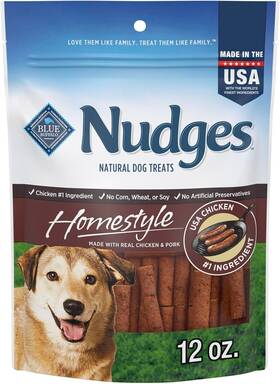 Company Ltd 313042552520 Nudges Homestyle Natural Dog Treats Chicken And Pork 12-oz Bag