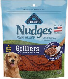 Company Ltd 445015350314 Nudges Grillers Natural Dog Treats Beef 16oz