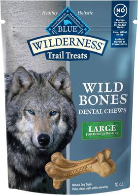 Blu10153 Company Ltd Wilderness Trail Treats Wild Bones Large Dental Chews Grain-free Dog For