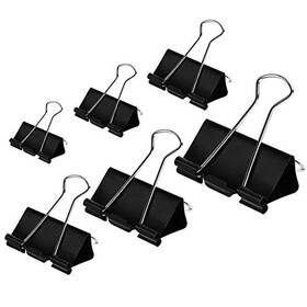 43396-316023 Coofficer Binder Clips Paper Clamps Assorted Sizes 100 Count Black X Large