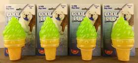 Cool Pup 721543030919 Ice Cream Cones Cooling Toy 4 Pack Large Green New A2