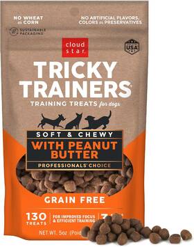 16400 Corporation Tricky Trainers Soft And Chewy Dog Training Treats 5 Oz Pouch Peanut Butter Flavo