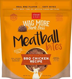 19117 Corporation Wag More Bark Less Grain Free Meatball Bites Bbq Chicken Recipe 14 Oz