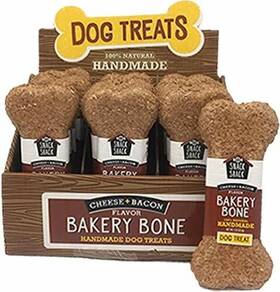 Cosmos 850089007601 Snack Shack Pet Treats Cheese And Bacon Bakery Bone Case 24 Count