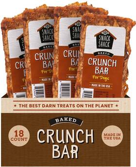 Cosmos 853662006183 18 Count Snack Shack Baked Pork Duck Chicken Crunch Bars Dog Treats