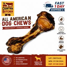 Country Butcher 313045224264 Giant Dog Bone - Long Lasting Chews For Aggressive Chewers Medium And Large Breed