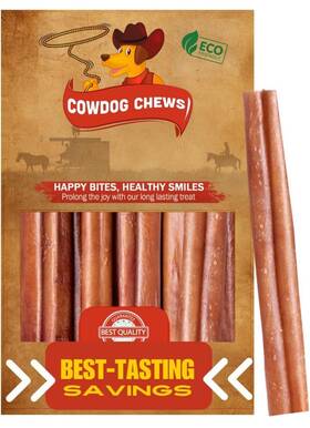 Cowdog Chews 810013320787 Beef Sticks Dog Treats 5-7 Inch 10 Pack Odor-free All Natural Digestible Chew