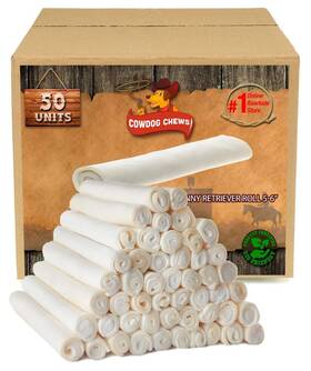 Cowdog Chews 854295007714 5-6 Inches Rawhide Retriever Roll - Chewing Dog Treat 100% Natural Cowdog Chews 854295007714 5-6 Inches Rawhide Retriever Roll - Chewing Dog Treat 100% Natural