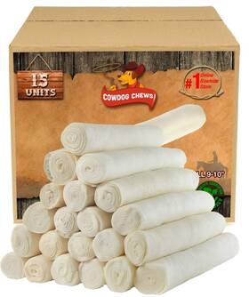 Cowdog Chews 854295007721 Retriever Roll 9-10 Inch 15 Pack All Natural Rawhide Dog Treat Bone Cowdog Chews 854295007721 Retriever Roll 9-10 Inch 15 Pack All Natural Rawhide Dog Treat Bone