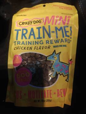Crazy Dog 012104892108 Train-me Chicken Mini Training Reward Treats 1 Pouch 10 Oz Bn
