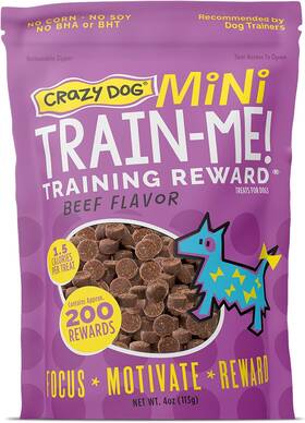 89304 Crazy Dog Mini Train-me Training Treats 4 Oz. Bag Beef Flavor With 200 Per
