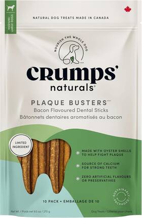 Crumps Mt Ss 120 Crumpsft Naturals Bacon Dental Dog Treats 10 Count 7 Inch