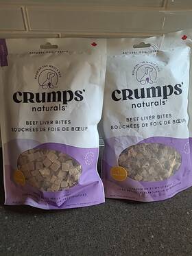 Crumps Naturals 835302000188 2 X Beef Liver Bites Dog Treats 5.5 Oz New Best By May 2026