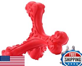 B08jgccws6 Cvalin Dog Chew Toys For Aggressive Large Breeds - Durable Rubber Bones Red