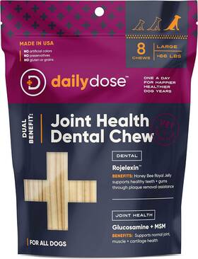 77113 Daily Dose Dailydose Dual Benefit - Dental Joint Health Chews For Dogs Large Tr