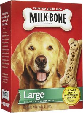 799186 Del Monte Milk-bone Large Dog Treats - Pack Of 1 Crunchy And Tasty Pet Snacks For Oral Care