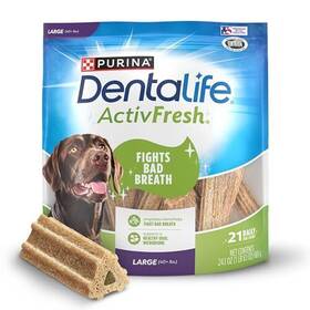 Dentalife 017800182867 Activfresh Dog Chews For Large Dogs 40 Lbs. And Up Dental To Freshen B