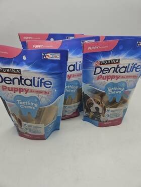 10056 Dentalife 6pk Purina Puppy Teething Chews Dog Treats Chicken Flavor 6oz Bags