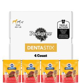 Dentastix 023100148014 Large Dog Dental Treats Beef Flavor 72 Count 62.4 Oz Bones