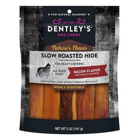 Dentley 737257785335 Slow Roasted Bacon Flavor Dog Chew 5oz Highly Digestible With Waste Roll