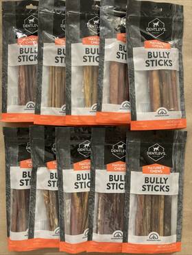 104la Dentleys 196481031746 Natures Chews 6 Inch Bully Sticks Dogs Moderate Chew Lot 50