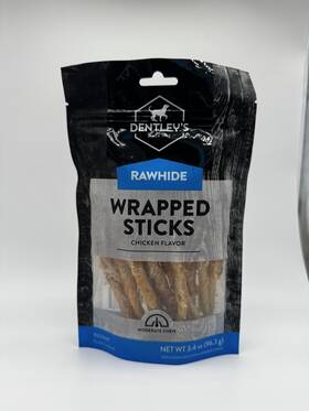 Dentleys 737257766785 Rawhide Wrapped Sticks Dog Treats - Chicken