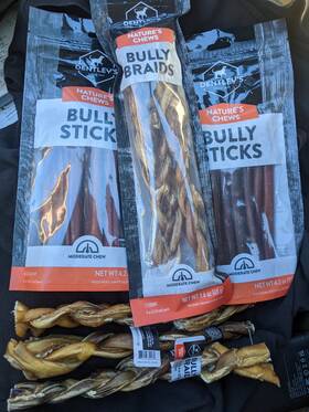 Dentleys 737257774902 Dentley S Bully Sticks/bully Braids Fresh Handled With Gloves