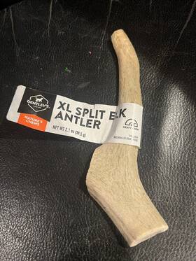 Dentleys 737257786165 Xl Split Elk Antler 2.1 Oz. Natural Dog Chew