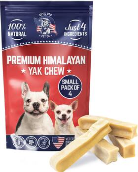 Devil Dog Pet Co 764966981130 . Himalayan Yak Cheese Chews Small - 4 Pack 100 Natural Healthy Lacto
