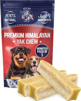 Devil Dog Pet Co 764966981345 Yak Cheese Chews Monster 3 Pack For Aggressive Chewers - Odor-free Long