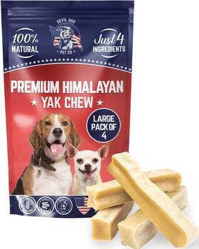 Devil Dog Pet Co 764966981437 Himalayan Yak Cheese Chews Large 4-pack Natural Lactose-free Treats
