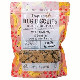Dexypaws 871789005490 Strawberry Banana And Coconut Dog Biscuits - 12oz Bag Pet Treats Natural S