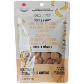 Dct-702 Dexypaws Soft And Chewy - Collagen Banana Peanut Butter 8oz Dog Treats