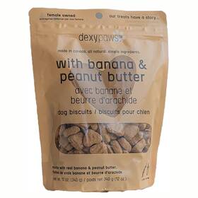 Dpb14 Dexypaws Banana Oat And Peanut Butter Dog Biscuits - 12oz Bag Pet Treats Natural Si