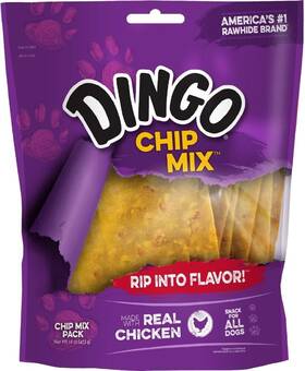 Dingo 764999777366 Chip Mix 16 Ounces Rawhide For Dogs Made With Real Chicken