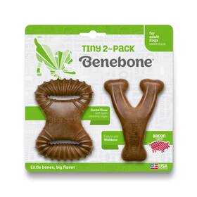Discontinued 854111004507 Benebone Dental Chew And Wishbone Dog Toy Bacon 1ea/xs 2 Pk