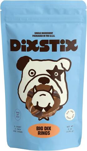 Dixstix 744759859167 Bully Stick Rings For Dogs - 3 Inch Fully Digestible Grain Free Single Ingre