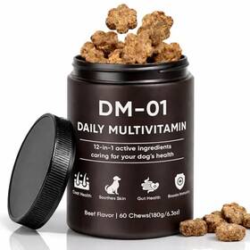 B0g81nldl8 Dm-01 Daily Multivitamin Chews For Dogs With Salmon Oil Chondroitin Skin And Coa