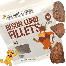 Dog Chits 858878007139 Bison Lung Fillets And Puppy Treats - All Natural Grain Che