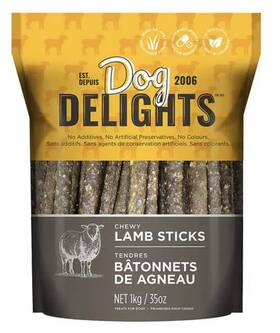 Dog Delights 835302003448 Chewy Lamb Stick Treats 35 Ounce