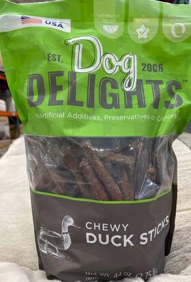 Dog Delights 835302004889 1 Pack Of Chewy Duck Sticks 44oz