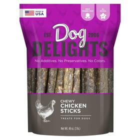 Dog Delights 835302006159 2 X 48 Oz Chewy Chicken Sticks Treats No Additives Or Preservatives