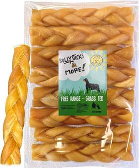 Dog Parent Academy Llc 313053977985 Bullysticks And More 6 Inch Beef Collagen Braids For Dogs 8 Count - Bones Do