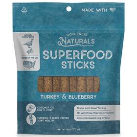 Dtn007869 Dog Treat Naturals Superfood Sticks - Turkey And Blueberry 6oz All-natural