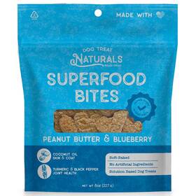 Dtn015383 Dog Treat Naturals Superfood Bites - Peanut And Blueberry 8oz