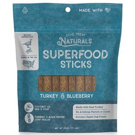 Dtn062233 Dog Treat Naturals Superfood Sticks - Turkey And Blueberry 24oz Natural Usa